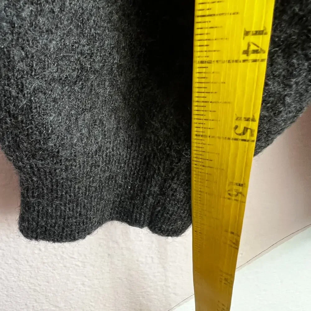 Gray Wool Sweater Collared Made in Italy‎ Minimalist Classic Luxury Small - Picture 8 of 9